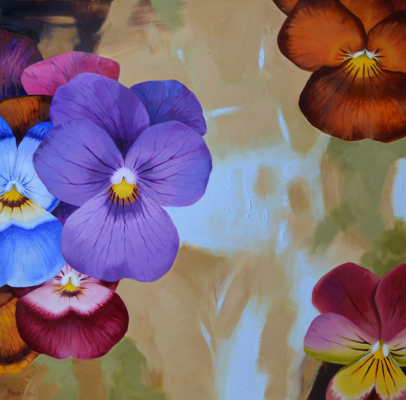 Artūras Braziūnas tapytas paveikslas Viola, Gėlės , paveikslai internetu