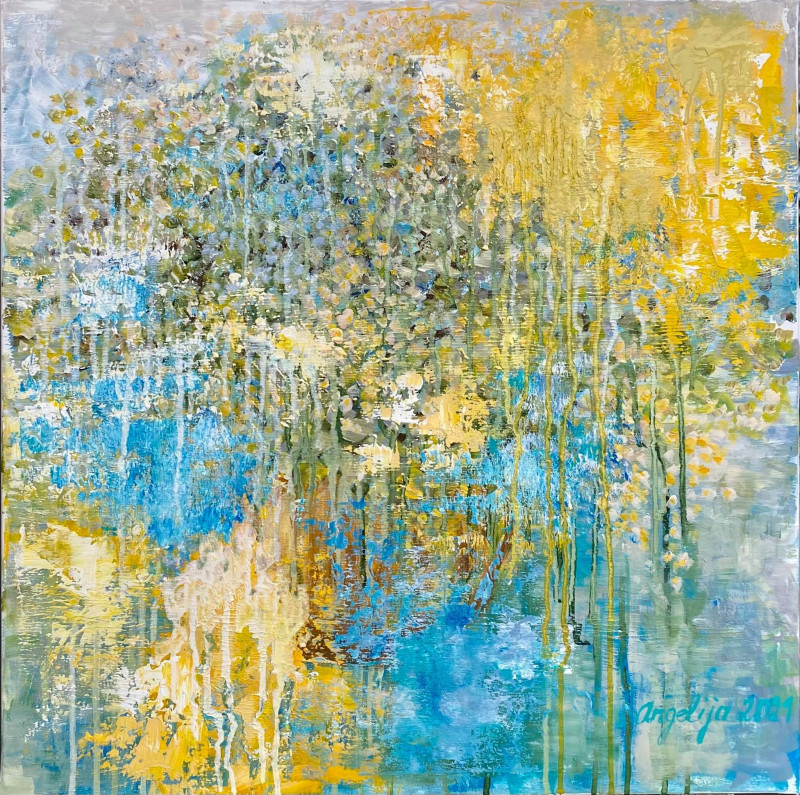 Angelija Eidukienė tapytas paveikslas Vasaros akordai, Abstrakti tapyba , paveikslai internetu