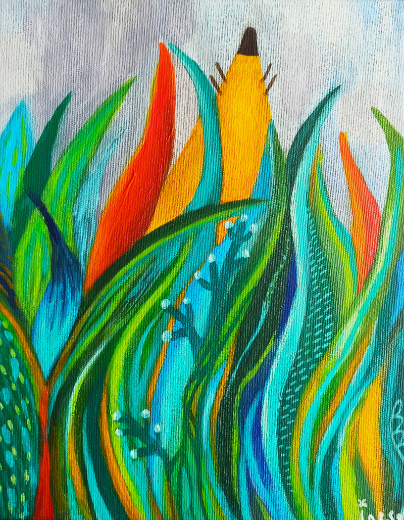 Blooming original painting by Inesa Gervė. Splash Of Colors