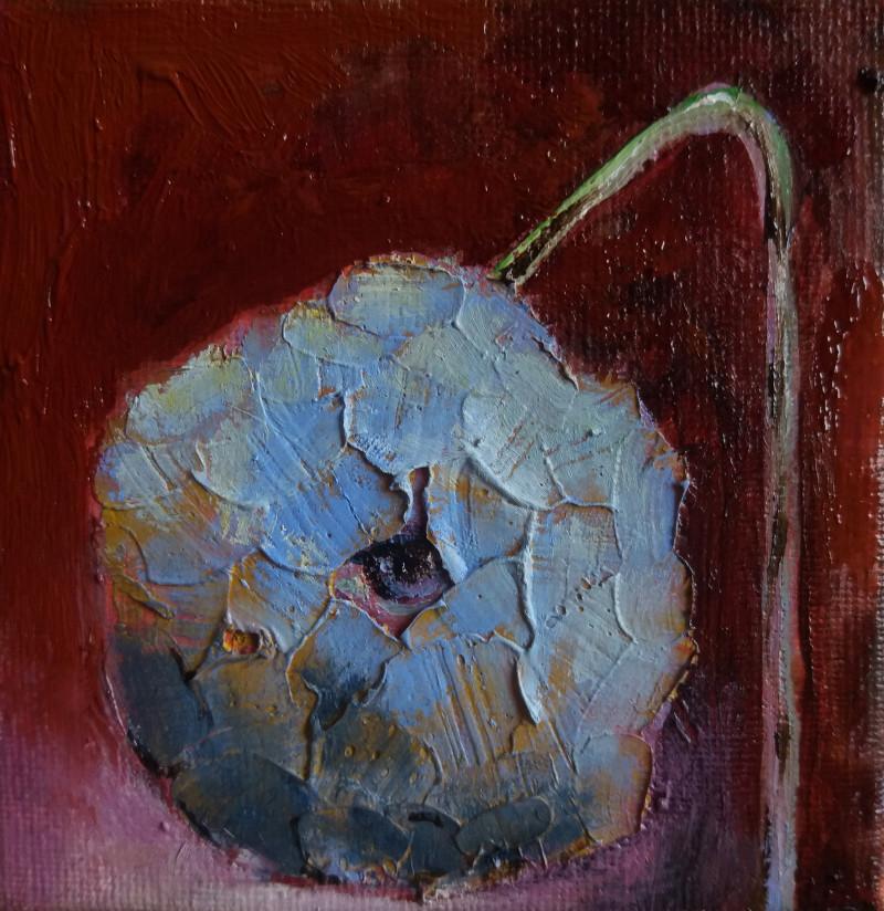 Rasa Staskonytė tapytas paveikslas Sunki gėlytė, Miniatiūros - Maži darbai , paveikslai internetu