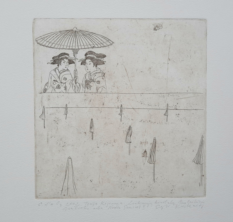 Eglė Kuckaitė tapytas paveikslas Torija Kijonaga. Linksmųjų kvartalų šiuolaikinės gražuolės arba Noriu Sausros II, Grafika ir...