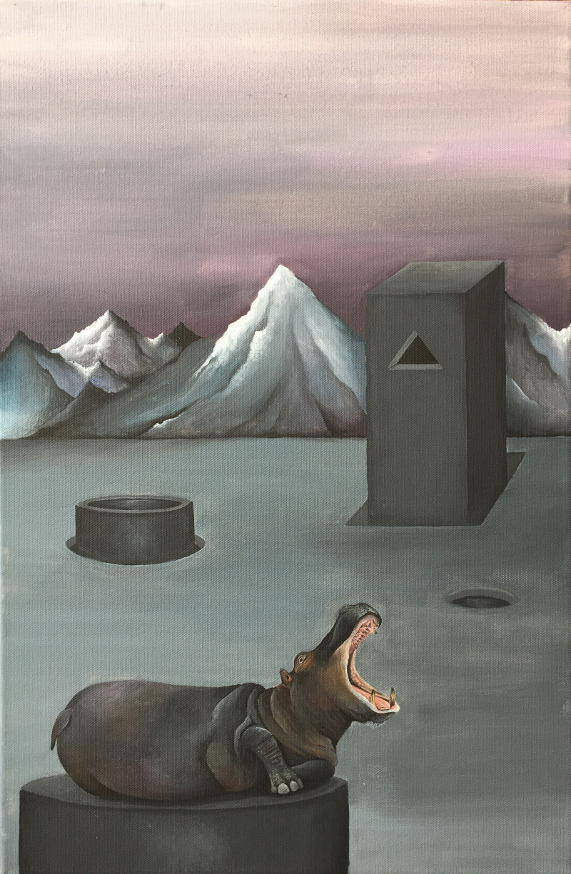 Emilija Šileikaitė tapytas paveikslas Buveinė 2 , Fantastiniai paveikslai , paveikslai internetu