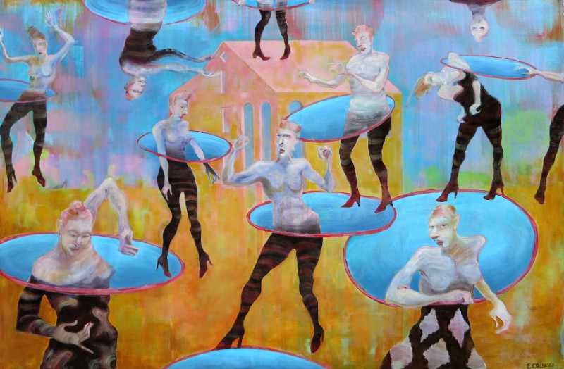 Eglė Colucci tapytas paveikslas Lanko sukimo čempionatas, Meno kolekcionieriams , paveikslai internetu