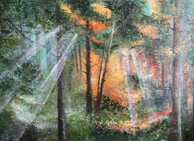 Old Forest original painting by Nijolė Grigonytė-Lozovska. Landscapes