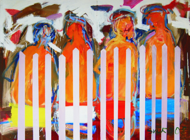 Arvydas Švirmickas tapytas paveikslas Po žydinčiom obelim, Tapyba aliejumi , paveikslai internetu