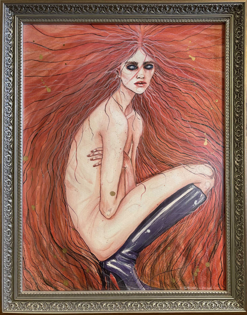 Daiva Karaliūtė tapytas paveikslas Modern Mermaid, Mados iliustracija , paveikslai internetu