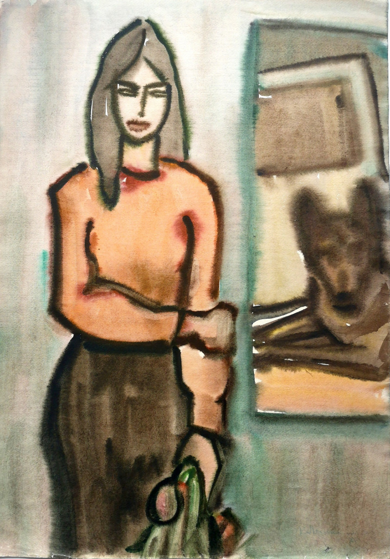 Kazys Abramavičius tapytas paveikslas Mergaitė iš Rygos, Tapyba su žmonėmis , paveikslai internetu