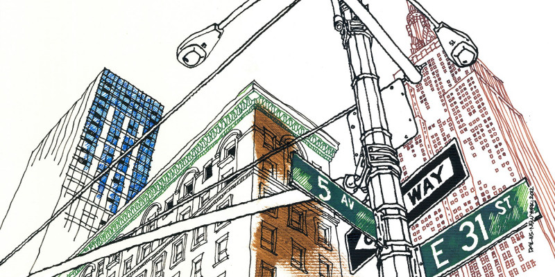 Dalius Regelskis tapytas paveikslas New York No. 02, Empire State Building, Urbanistinė tapyba , paveikslai internetu