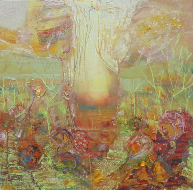 Lina Beržanskytė-Trembo tapytas paveikslas Žydėjimas 4, Ramybe dvelkiantys , paveikslai internetu
