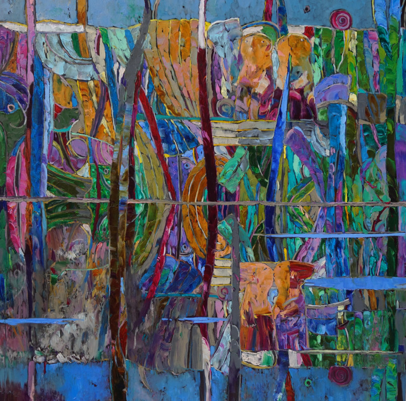 Šarūnas Šarkauskas tapytas paveikslas Atspindys II, Abstrakti tapyba , paveikslai internetu