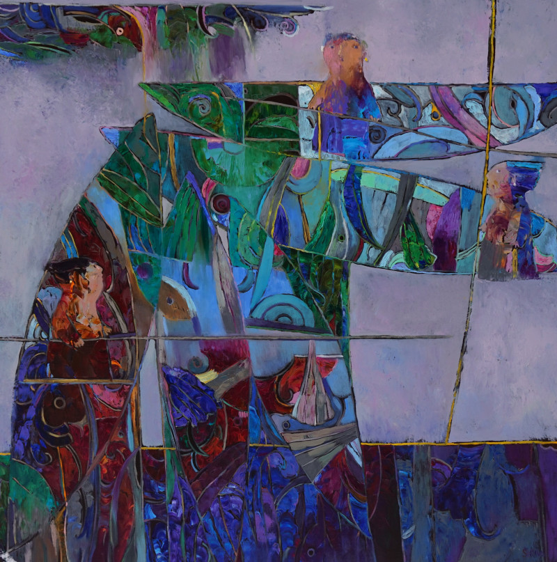 Šarūnas Šarkauskas tapytas paveikslas Valtys, Abstrakti tapyba , paveikslai internetu