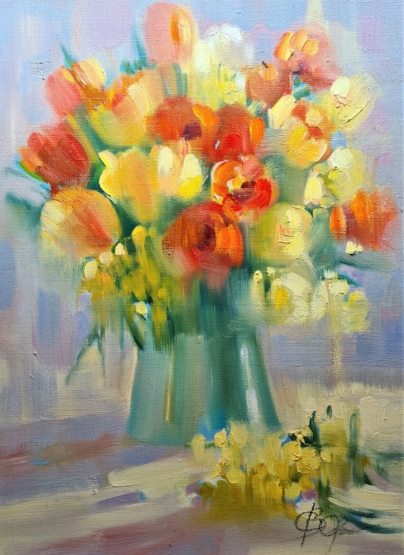 Spring Bouquet original painting by Svetlana Ovinova. Flowers