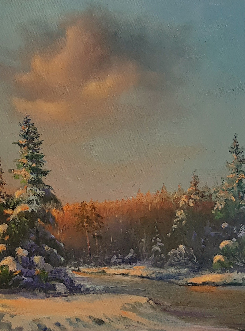 Vladimiras Jarmolo tapytas paveikslas Žiemos peizažas, Peizažai , paveikslai internetu
