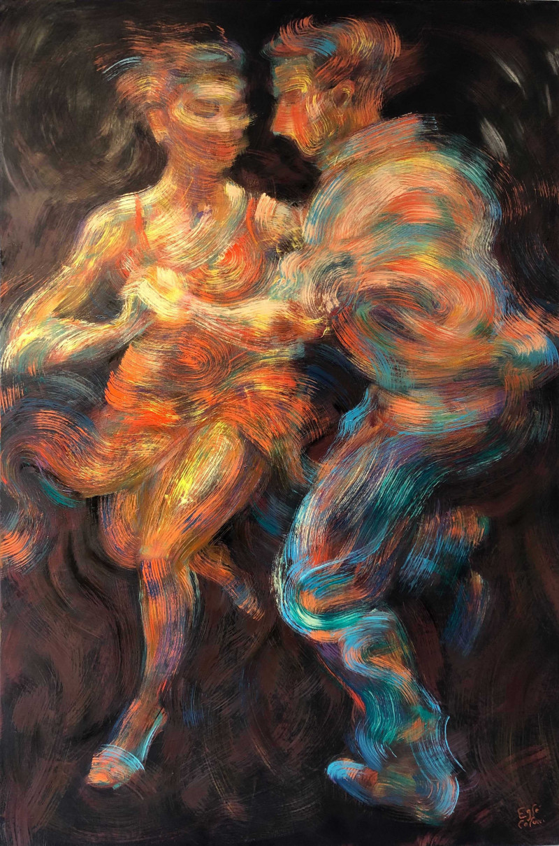 Black Tango, 322'nd Second original painting by Eglė Colucci. Dance - Music