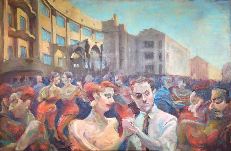 Milonga by Vytauto av. 58 original painting by Eglė Colucci. Paintings With People