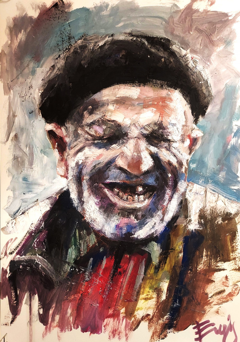 Eugis Eidukaitis tapytas paveikslas Linksmuolis, Portretai , paveikslai internetu