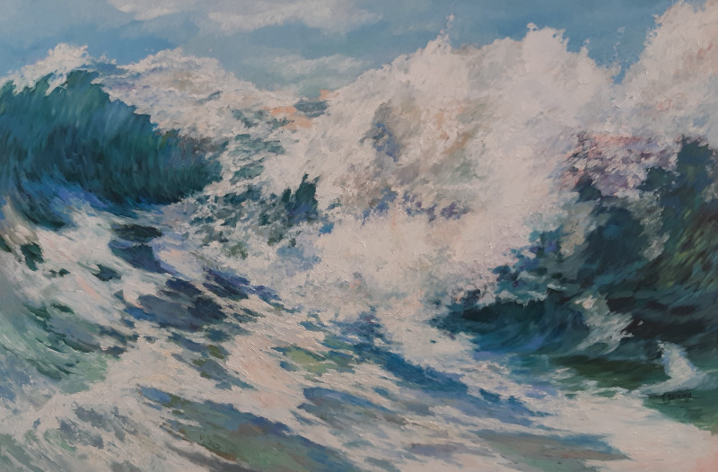 Janina Celiešienė tapytas paveikslas Jūra, Marinistiniai paveikslai , paveikslai internetu