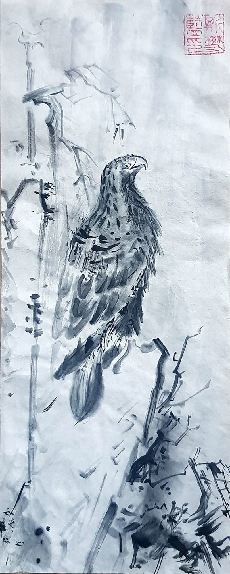 Jolanta Sereikaitė tapytas paveikslas Erelis. Kinų paveikslo kopija, Animalistiniai paveikslai , paveikslai internetu