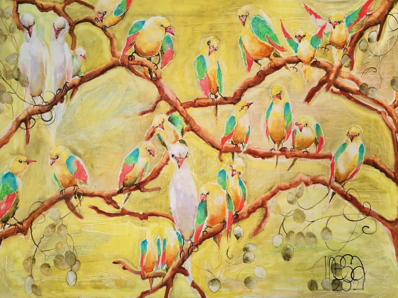 Birds 10 original painting by Inesa Škeliova. Animalistic Paintings