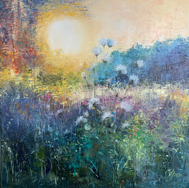 Hot Summer Evening original painting by Nijolė Grigonytė-Lozovska. Landscapes