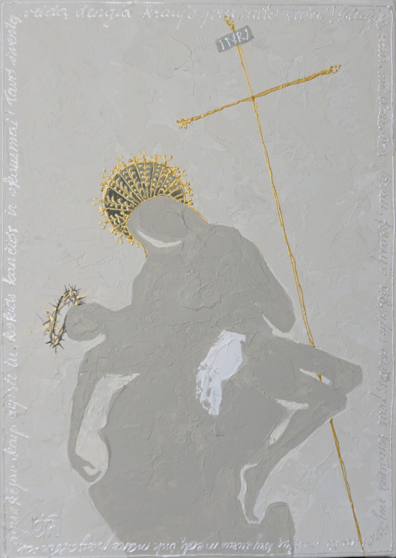 Rasa Tamošiūnienė tapytas paveikslas Kaip upeliai sidabriniai, bėkit ašarų šaltiniai, Sakralinis , paveikslai internetu