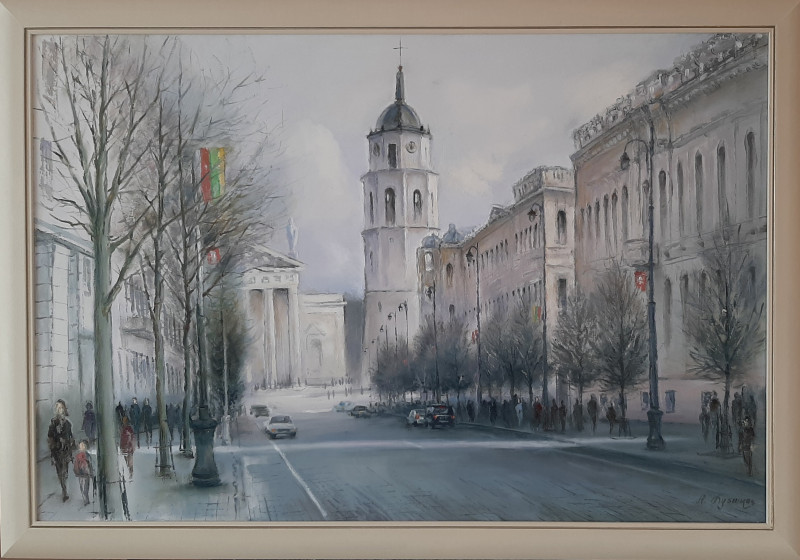Aleksandras Lysiukas tapytas paveikslas Pavasaris Vilniuje, Urbanistinė tapyba , paveikslai internetu
