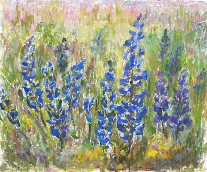 Grasslands original painting by Birutė Ašmonienė. Flowers