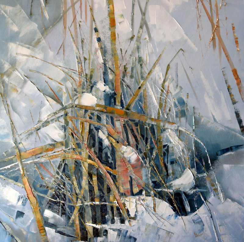 Lina Urbanavičienė tapytas paveikslas Virš sniego, Abstrakti tapyba , paveikslai internetu