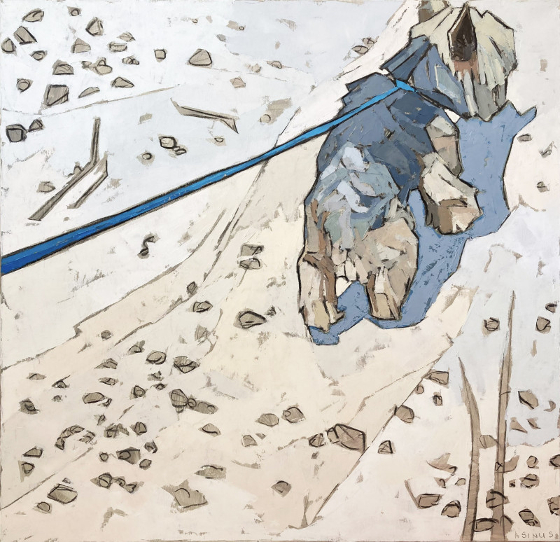 Kristina Asinus tapytas paveikslas Šiltnaminis jorkšyras eina pasivaikščioti, Animalistiniai paveikslai , paveikslai internetu