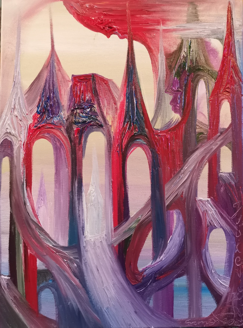 Simona Juškevičiūtė tapytas paveikslas Katedra 3, Išlaisvinta fantazija , paveikslai internetu