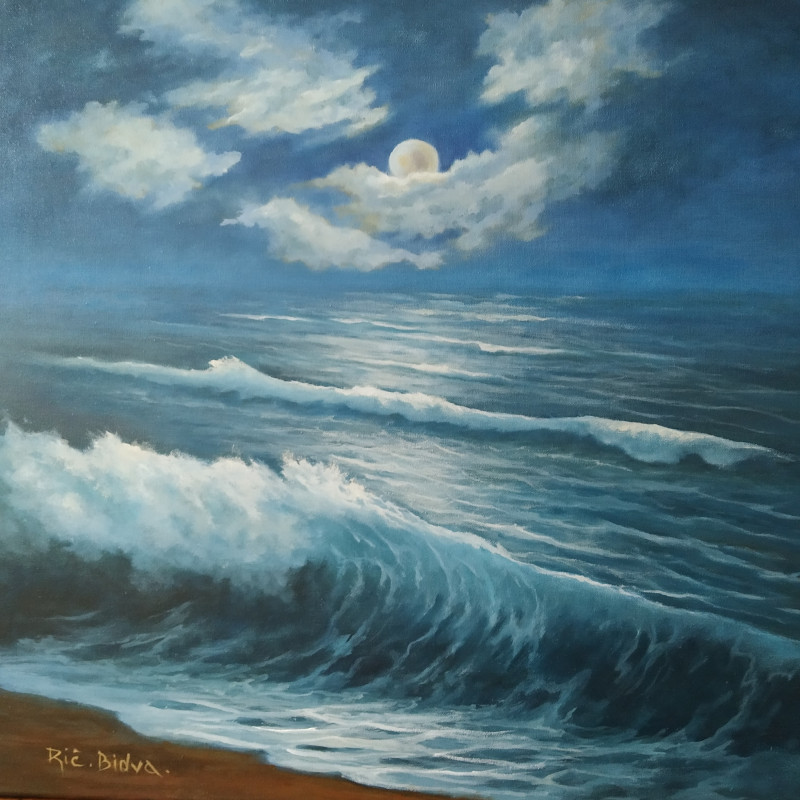 Ričardas Bidva tapytas paveikslas Mėnulio sonata, Marinistiniai paveikslai , paveikslai internetu