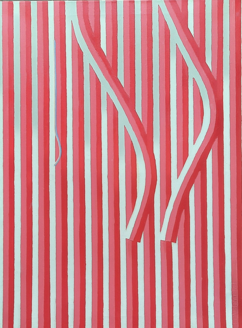 Eglė Kuckaitė tapytas paveikslas Įtampos detalė. Raudona, Abstrakti tapyba , paveikslai internetu