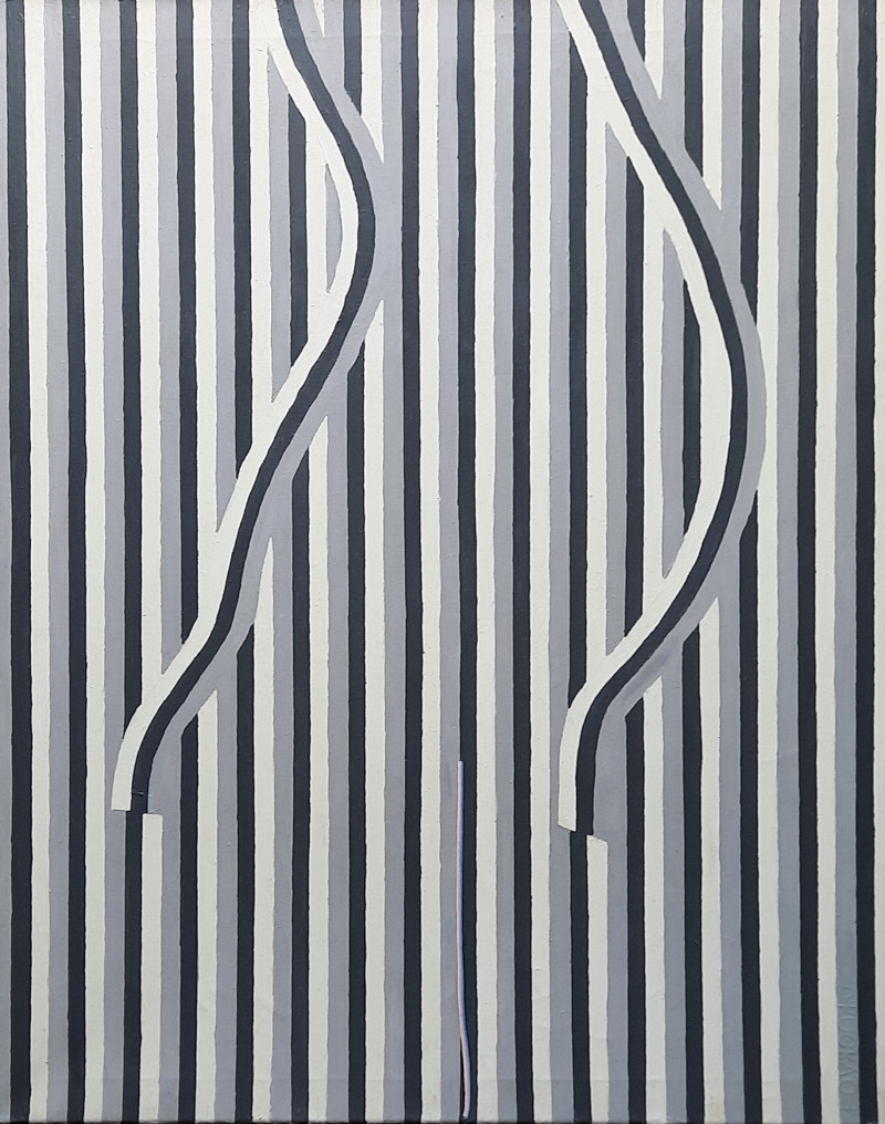 Eglė Kuckaitė tapytas paveikslas Įtampos detalė. Pilka, Abstrakti tapyba , paveikslai internetu