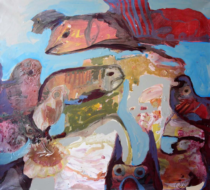 Vilius-Ksaveras Slavinskas tapytas paveikslas Keista vizija, Abstrakti tapyba , paveikslai internetu