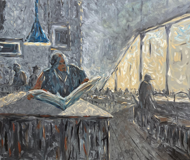 Tomas Gelažanskas tapytas paveikslas Paskaitykime, Daugiau yra geriau , paveikslai internetu