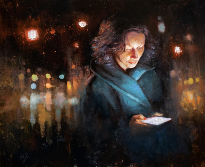 Aleksandr Jerochin tapytas paveikslas Ilgai laukta žinutė, Tapyba su žmonėmis , paveikslai internetu
