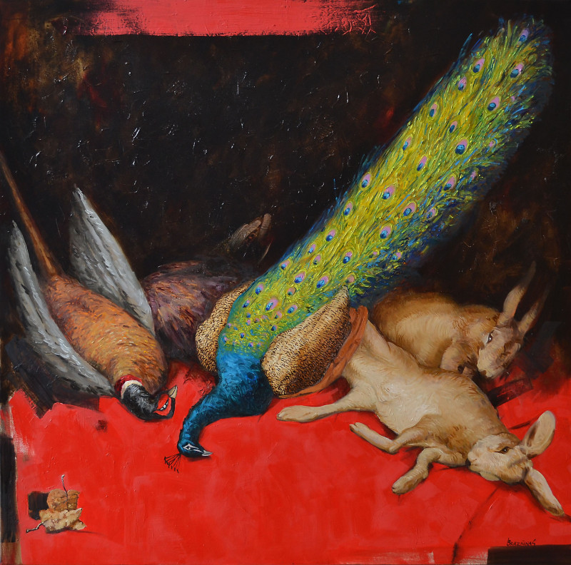 Artūras Braziūnas tapytas paveikslas Medžioklė, Didelei erdvei , paveikslai internetu