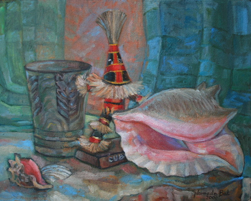 Nomeda Balasevičiūtė tapytas paveikslas Natiurmortas su kriaukle, Natiurmortai , paveikslai internetu