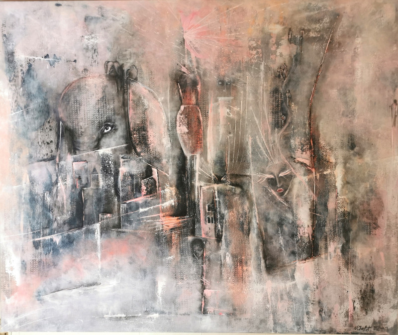 Violeta Jarašiūnienė tapytas paveikslas Ir pelenai pražysta, Abstrakti tapyba , paveikslai internetu