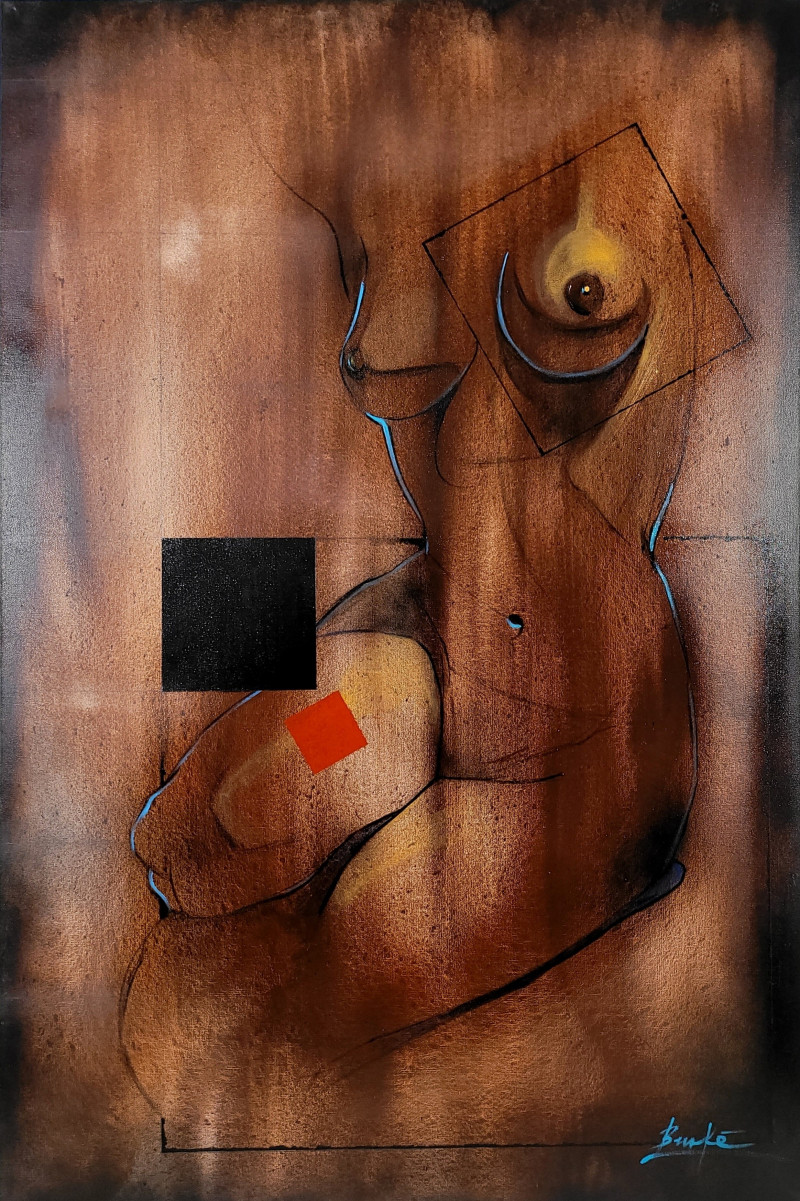 Ansis Burkė tapytas paveikslas Malevich Nude, Tapyba su žmonėmis , paveikslai internetu