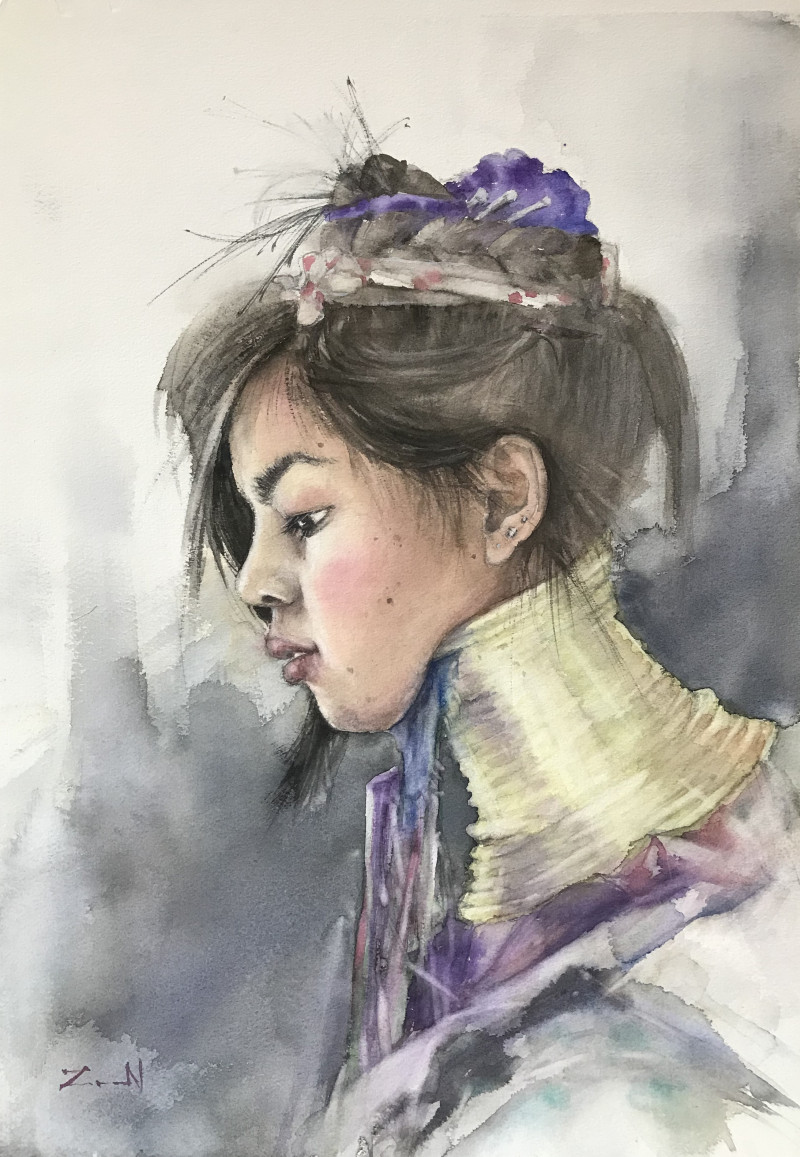 Nijolė Zubienė tapytas paveikslas Papročiai ir tradicijos. Tailandas, Tapyba su žmonėmis , paveikslai internetu
