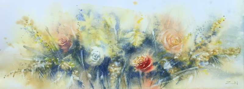 Nijolė Zubienė tapytas paveikslas Seni prisiminimai, Gėlės , paveikslai internetu