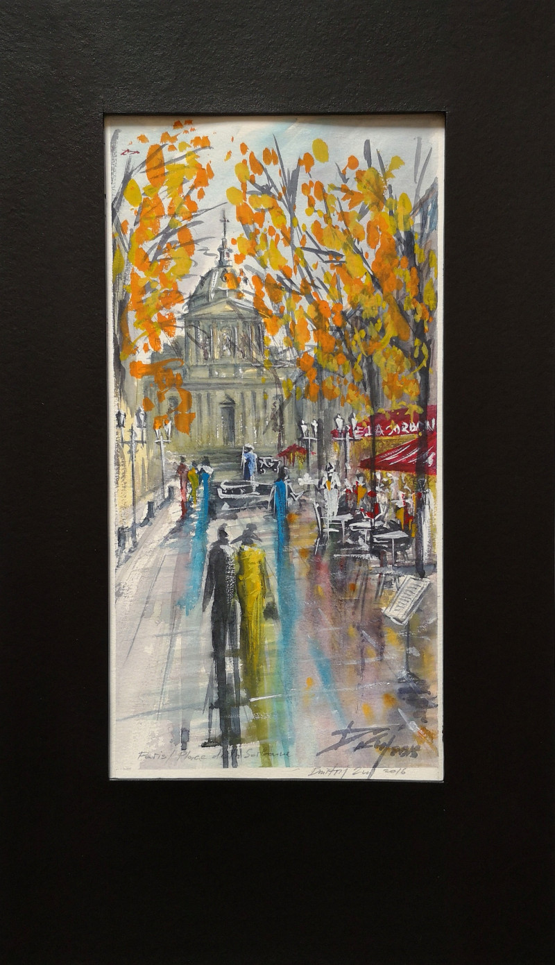 Dmitrij Zuj tapytas paveikslas Paris. Place de la Sorbonne, Peizažai , paveikslai internetu