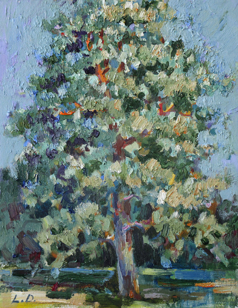 Lonely Pine Tree original painting by Liudvikas Daugirdas. Landscapes