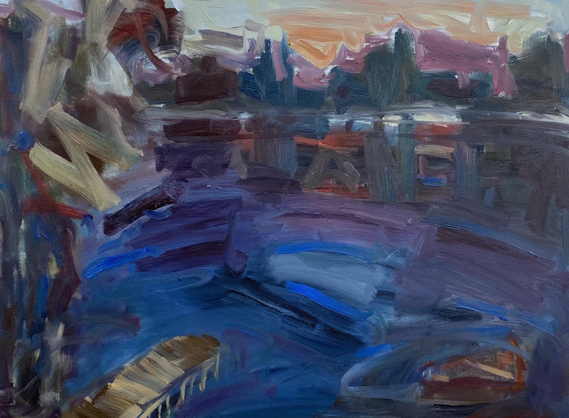 Donata Andriuškevičienė tapytas paveikslas Prie ežero, Abstrakti tapyba , paveikslai internetu