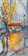 Dmitrij Zuj tapytas paveikslas Paris, Rue restorante, Urbanistinė tapyba , paveikslai internetu