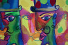 Linas Cicėnas tapytas paveikslas Džentelmenai sode. Diptikas, Fantastiniai paveikslai , paveikslai internetu