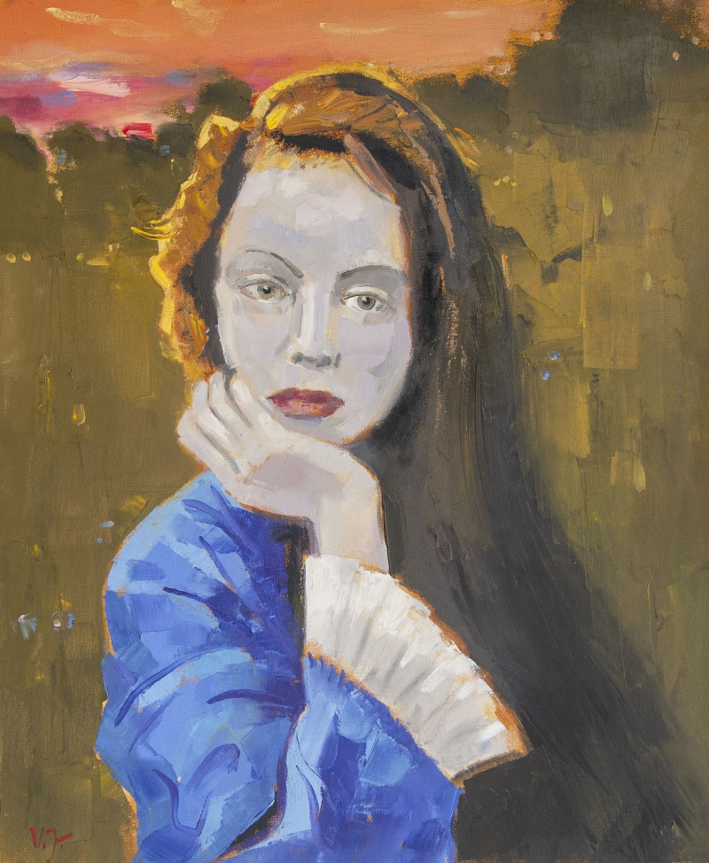 Vidmantas Jažauskas tapytas paveikslas Svajotoja, Moters grožis , paveikslai internetu