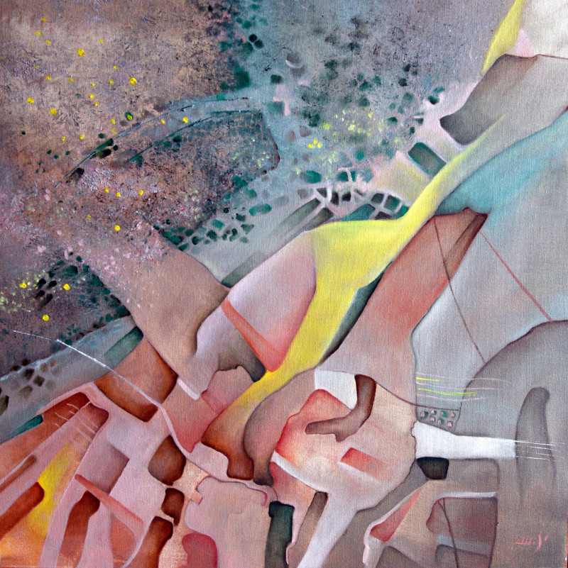Lina Urbanavičienė tapytas paveikslas Rudens nuojauta , Abstrakti tapyba , paveikslai internetu