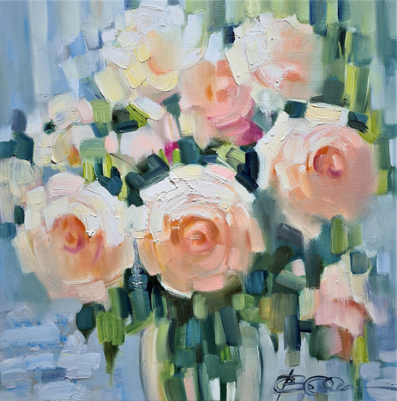 Bouquet of Roses original painting by Svetlana Ovinova. Flowers